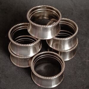 Stainless Steel Silver/Chrome Plated Towel Napkins Rings Set of 6